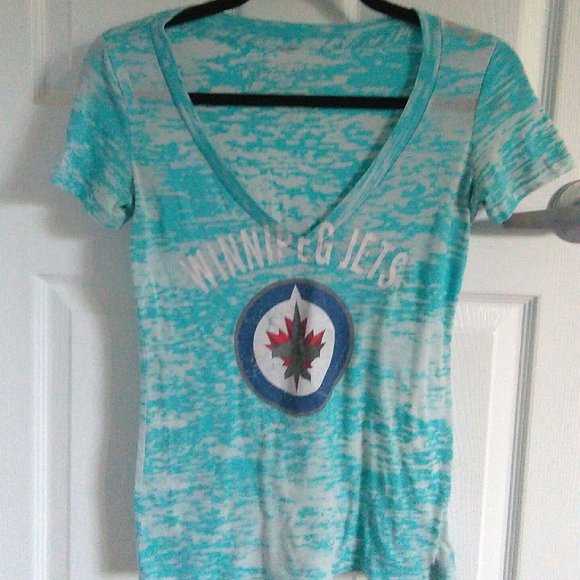 3 Winnipeg Jets Tee: Orange Burnout, White and Blue Burnout - Picture 5 of 9